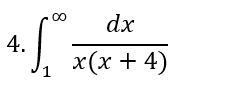 00
dx
4.
x(х + 4)
1
