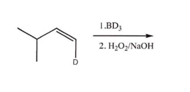 1.BD3
2. H-О/NaOH
D
