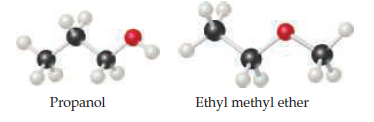 Propanol
Ethyl methyl ether
