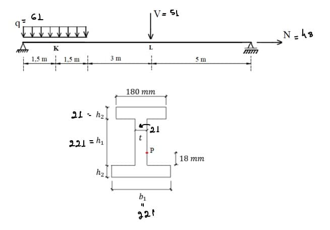 V = 51
61
N- 48
K
1,5 m 1,5 m
3 m
5 m
180 mm
521
t
221 = h1
18 тm
b1
221
