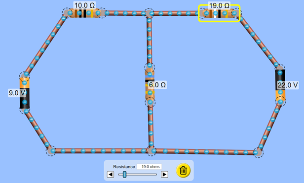 10.0 Q
19.0 0
6.0 0
22.0 V
9.0 V
Resistance
19.0 ohms
