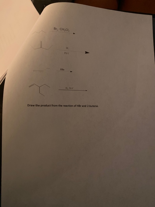 Br CH,CI,
PNC
Draw the product from the reaction of HBr and 2-butene.
