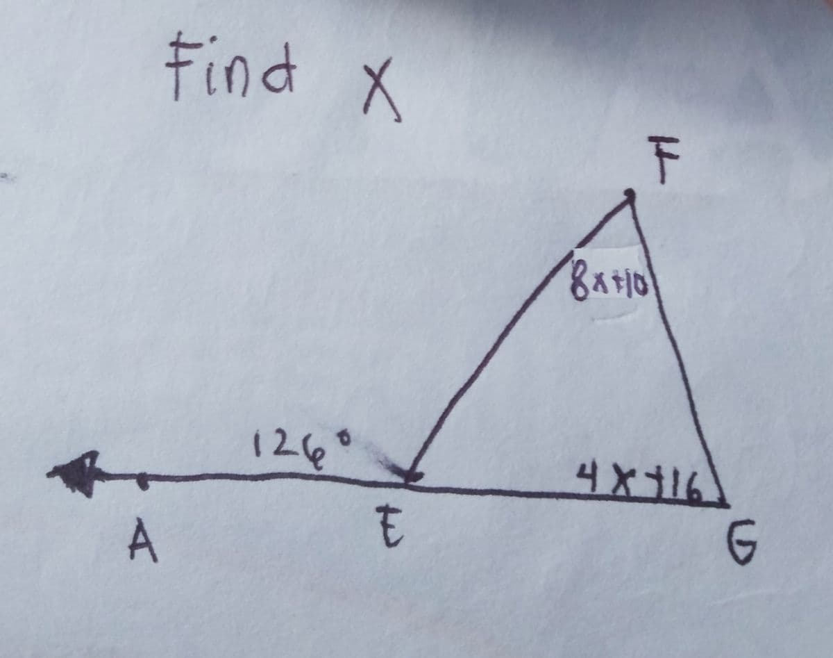 Find X
8x+10
1260
4x416)
A
