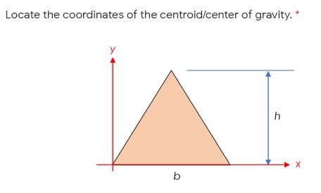 coordinates of the centroid/center of gravity. *
b
