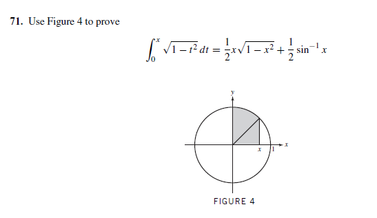 71. Use Figure 4 to prove
V1- 12 d
/1 – x2 + sinx
FIGURE 4
