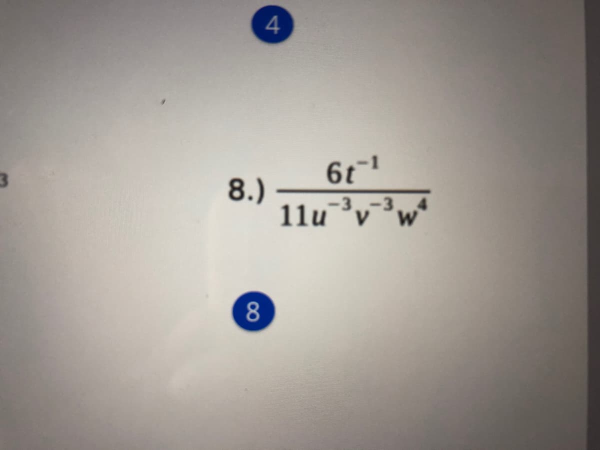 4
6t
8.)
1lu³v³w°
-3
8
