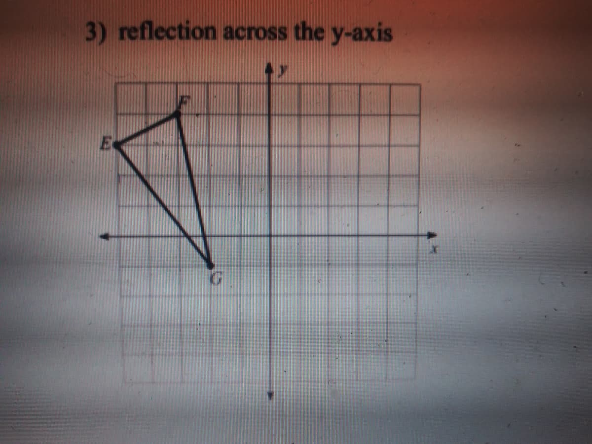 3) reflection across the y-axis
E
G.
