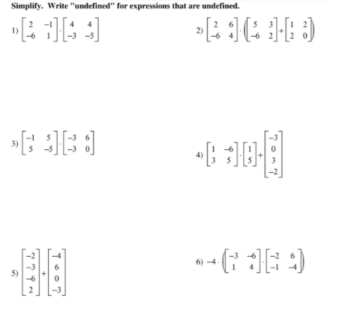 Simplify. Write "undefined" for expressions that are undefined.
4
2)
4
4)
