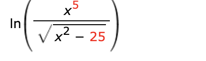 ,5
In
x² - 25
