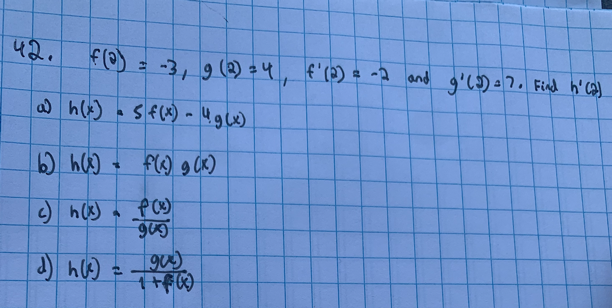 ५२.
F) = , f'(?) = -2
-3, 9 (2) = 4
and
) h)
