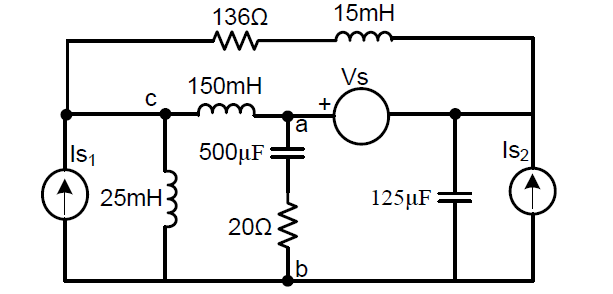 1360
15mH
Vs
150mH
+
a
Is1
500µF
Is2
25mH
125µF
200
b
