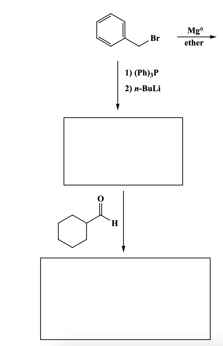 H
Br
1) (Ph)3P
2) n-BuLi
Mgº
ether