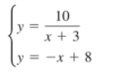 10
x + 3
y = -x + 8
