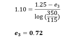 1.10 =
1.25 e3
350.
log (35)
115
€3 = 0.72