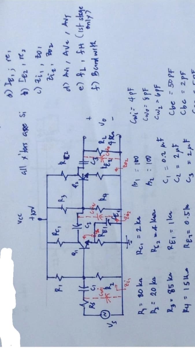 is
c) Zi,, toi
1.
f) Bund with
Cwi= 4pF
Re, = 2 ka
%3D
Cbe = 50 PF
%3D
%3D
2 pF
Chc = 2PF
%3D
ISI - h
