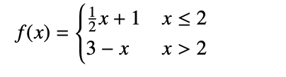 x+1 x<2
f(x) =
3 — х
х> 2
