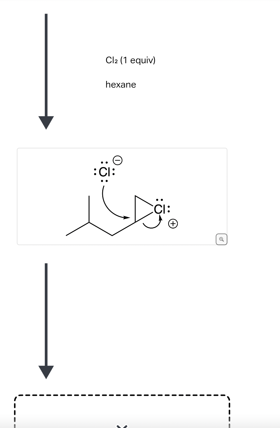 Cl2 (1 equiv)
hexane
قطار
:CI:
:CI: