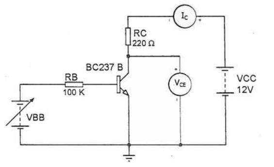 Ic
RC
1220 Ω
ВС237 В
RB
VCE
100 K
12V
VBB
