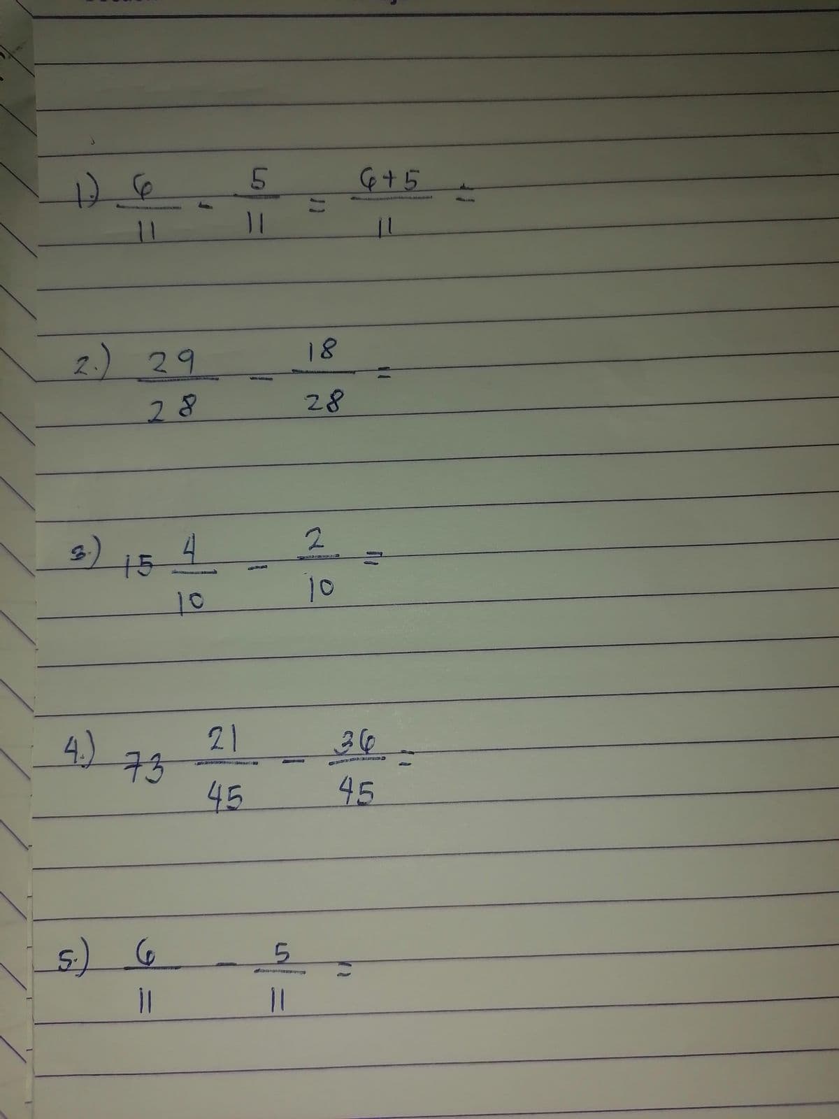 (1
11
2.) 29
28
3) 15 4
10
4.)
73
s) ㅇ
11
5
11
21
45
18
28
2
10
G+5
||
36
45
5-
11