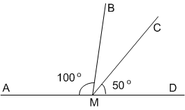 A
⁰⁰d
M
100°
B
50°
D