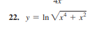 22. y = In Vx
+.
