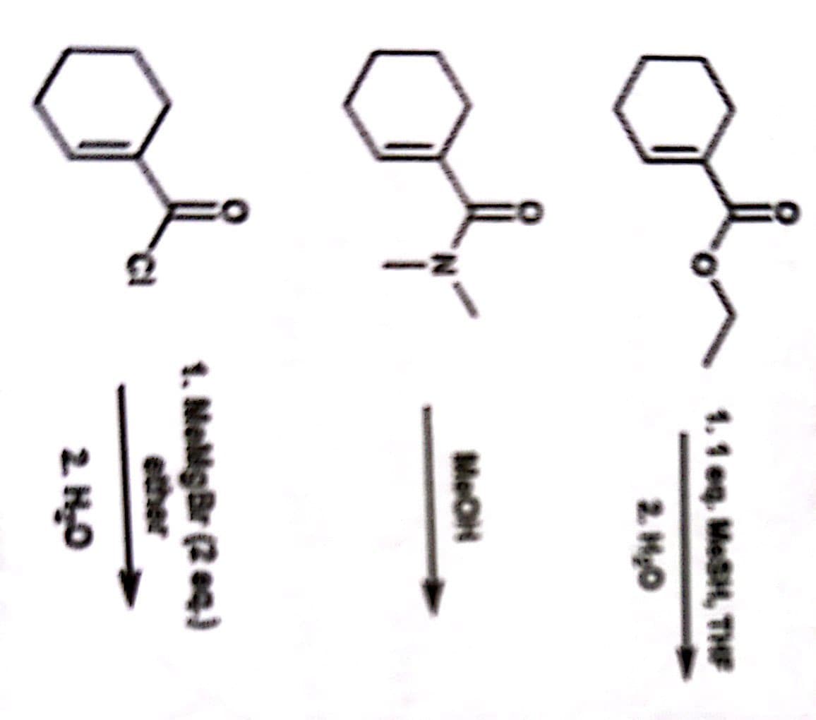 of
of
1. 1 eq. MeSH, THE
2. H₂O
MOH
1. MeMgBr (2 eq.)
2. H₂O