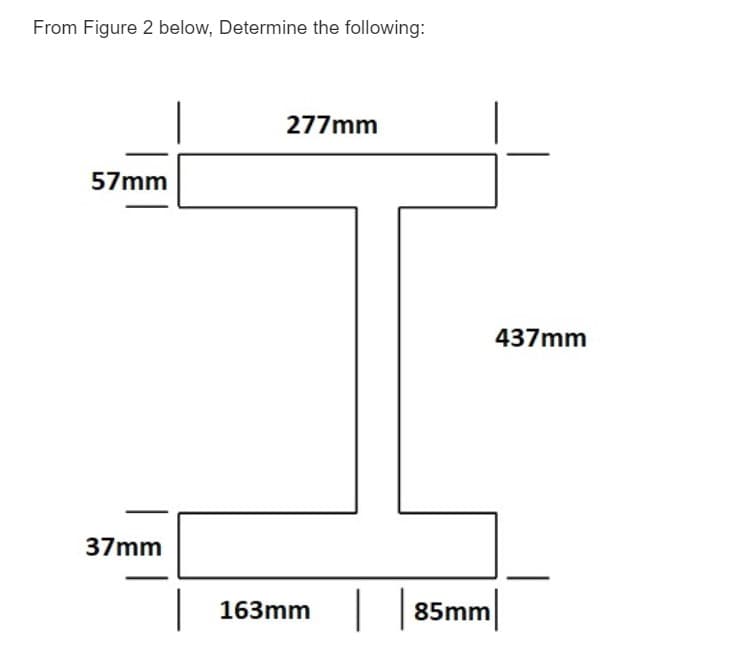 From Figure 2 below, Determine the following:
57mm
37mm
277mm
163mm |
85mm
437mm