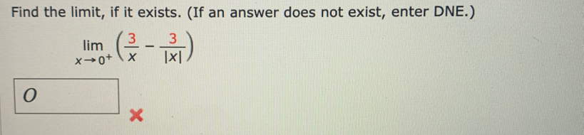 Find the limit, if it exists. (If an answer does not exist, enter DNE.)
3
3
lim (2
||
