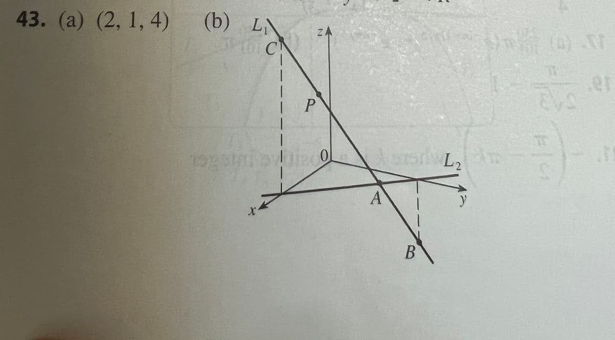 43. (a) (2, 1,4) (b) Lì
PI
C
P
ZA
1
0
199ster's Fede
Astri L₂
A
B
TO
er