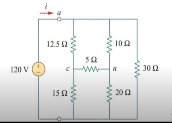 i
12.5 N
10 Ω
5Ω
120 V
ww
n
30 N
15 N
20 Ω
