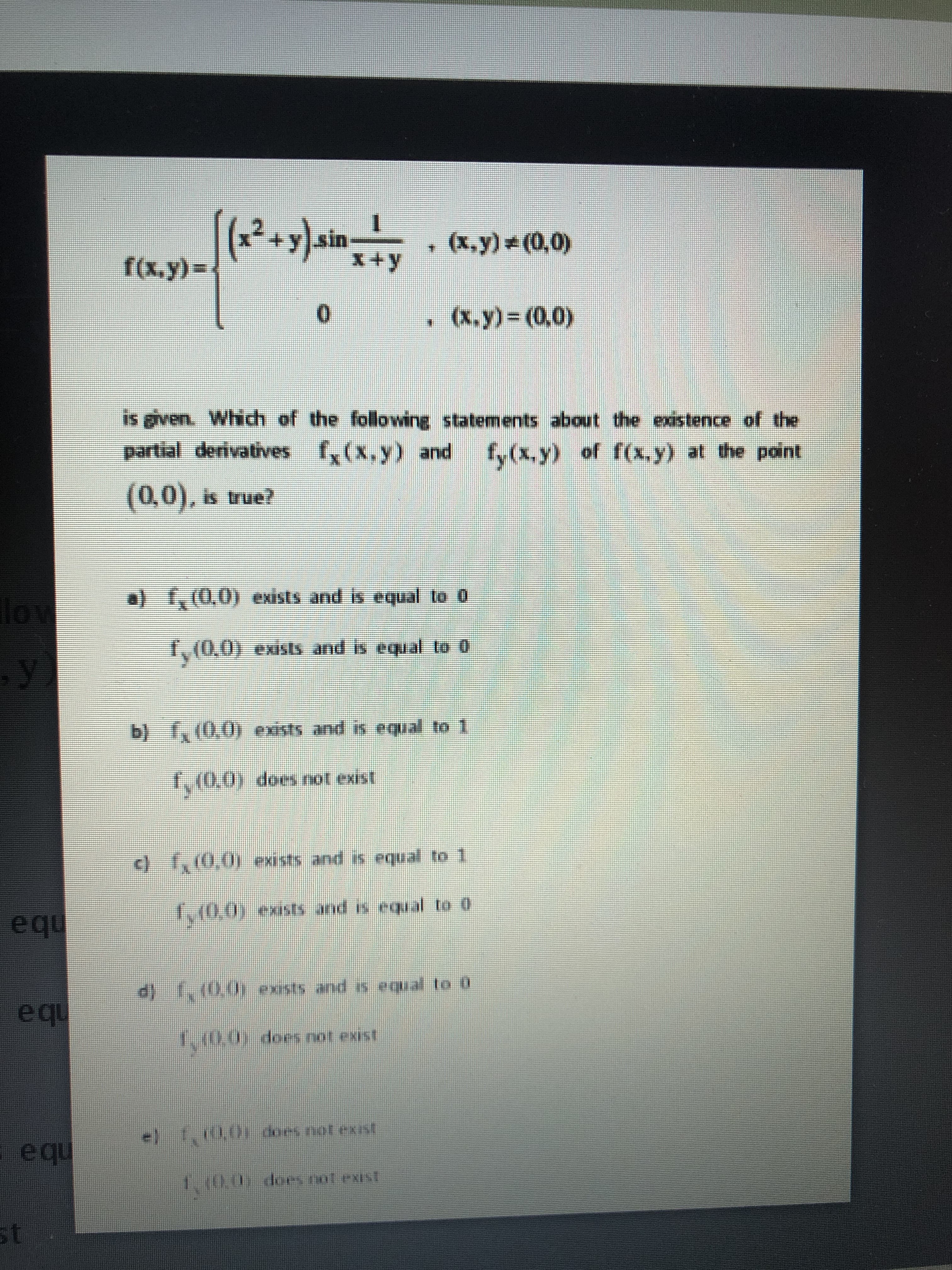 , (х, у) (0,0)
x+y
f(x.y)%3D
(х, у) (0,0)
