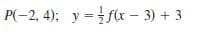 P(-2, 4); y =flx – 3) + 3
