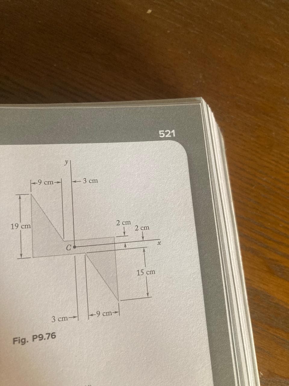 521
-9 cm→
+3 cm
19 cm
2 cm
2 cm
15 сm
+9 cm-
3 сm
Fig. P9.76
