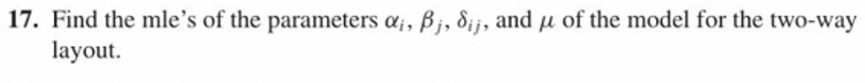 17. F
ί, β)I δǐj, and μ of the model for the two-way
ind the mies of the parameters α
layout.
