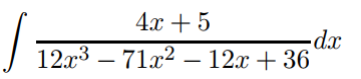 4х + 5
-d.x
12x3 – 71x2 – 12x + 36
