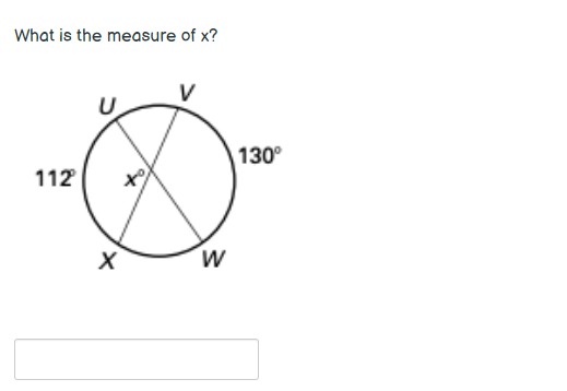 What is the measure of x?
130°
112
