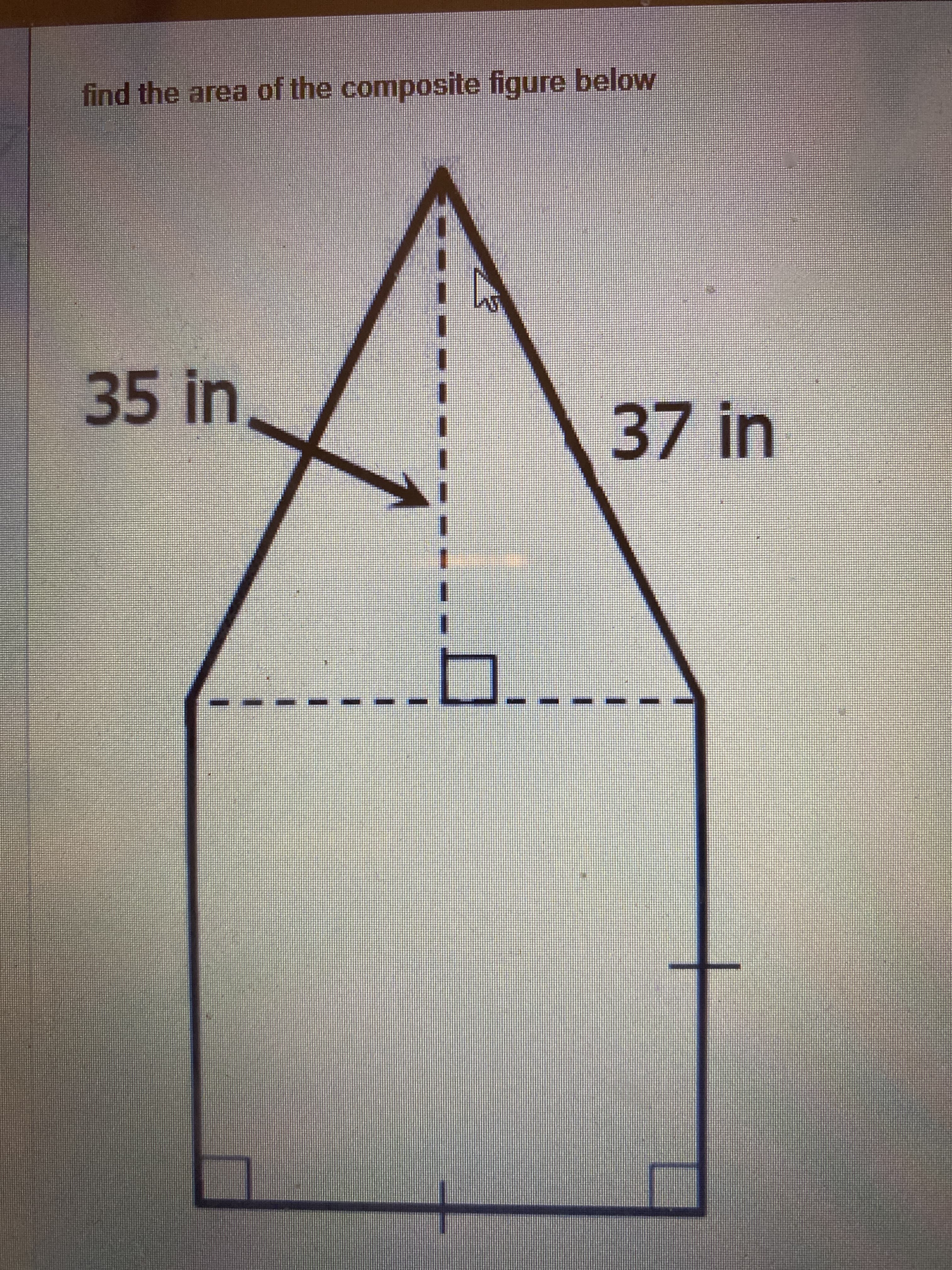 find the area of the composite figure below
