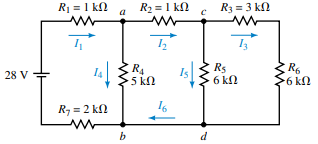 R1 = 1 kn
R2 = 1 kN
R3 = 3 kN
a
Rs
6 kN
R6
>6 kN
R4
Is
28 V
5 kN
R7 = 2 kN
16
b
d
