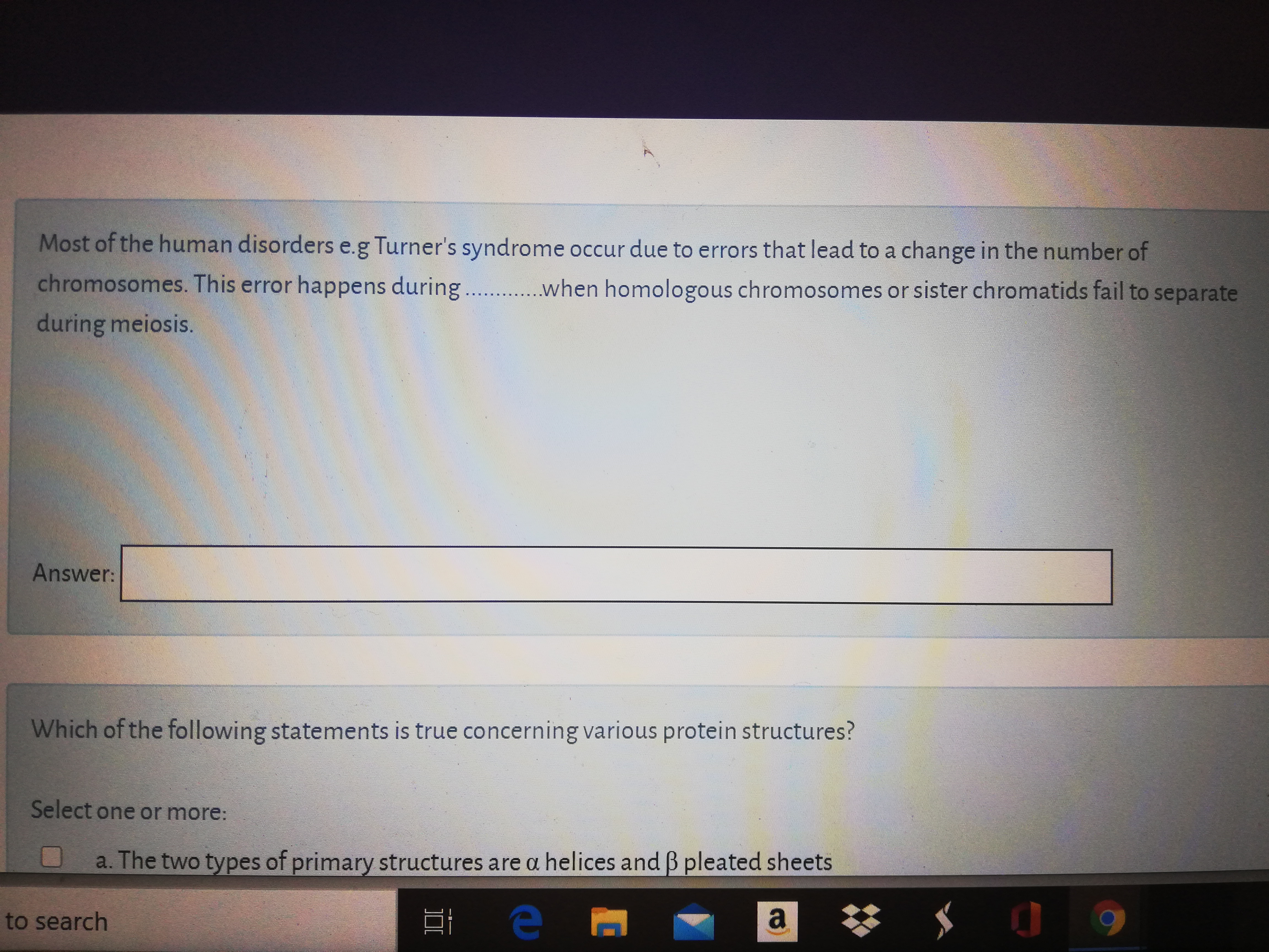 Most of the human disorders e.g Turner's syndrome occur due to errors that lead to a change in the number
chromosomes. This error happens during..
..when homologous chromosomes or sister chromatids fail
during meiosis.
