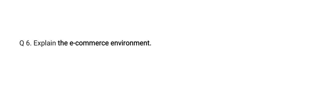 Q 6. Explain the e-commerce environment.
