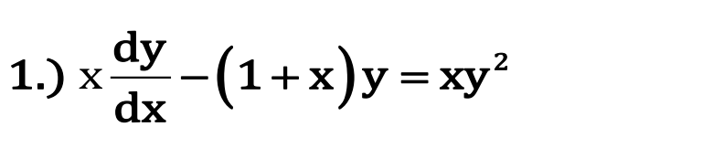 - (1+х)у-ху?
+x)y=xy²
.2
1.) х
dx
