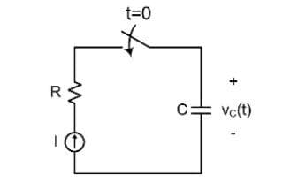 R
| ①
t=0
vc(t)