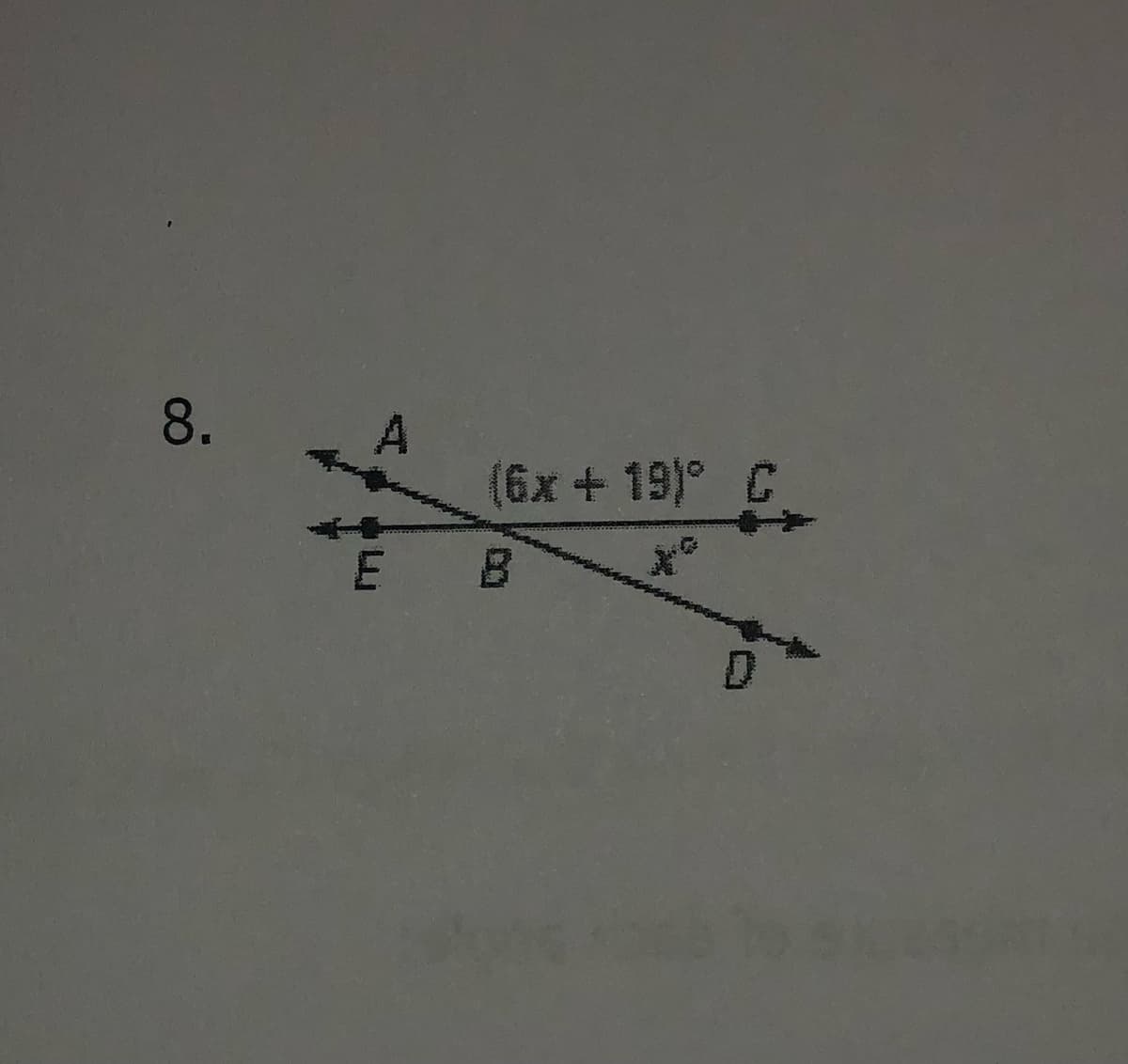 8.
(6x + 19)° C
