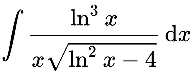 ln
In³ x
2
x√In²x - 4
dx