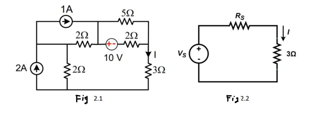 2Α (4)
1Α
2Ω
2Ω
Fig 2.1
5Ω
2Ω
+--M
10 V
3Ω
Vs
+
Rs
Fig 2.2
3Ω