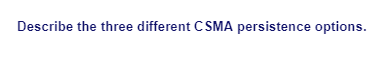 Describe the three different CSMA persistence options.