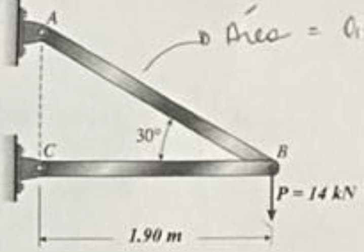 30°
1.90 m
• Area
B
Or
P=14 kN