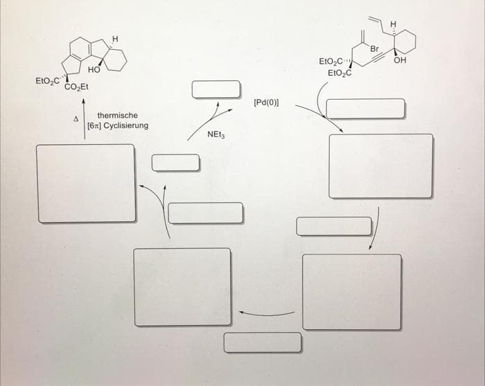 EtO₂C
HO
CO₂Et
A
thermische
[6] Cyclisierung
NE13
[Pd(0)]
EtO₂C
EtO₂C
Br
I
OH