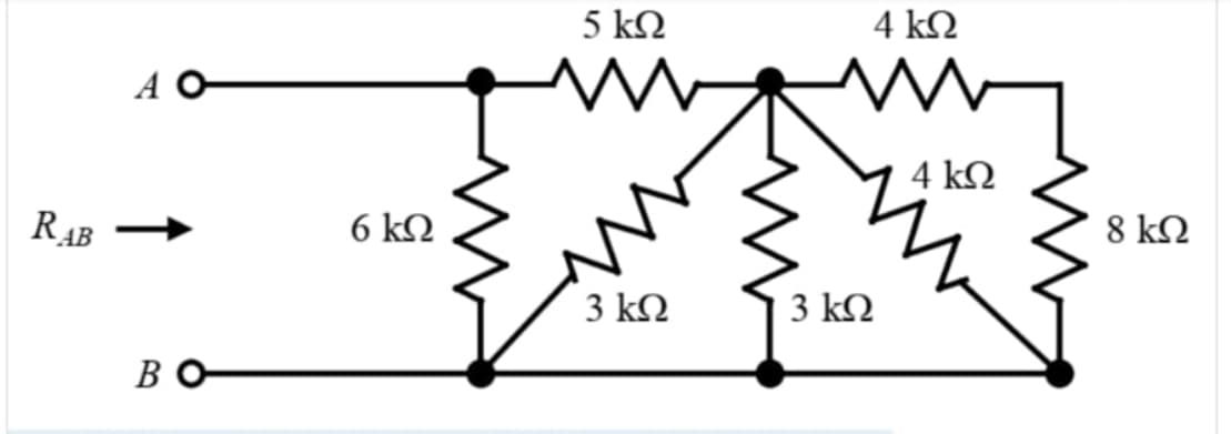 5 ΚΩ
4 kΩ
Α
4 ΚΩ
RAB
6 ΚΩ
8 ΚΩ
3 kΩ
3 ΚΩ
B O
