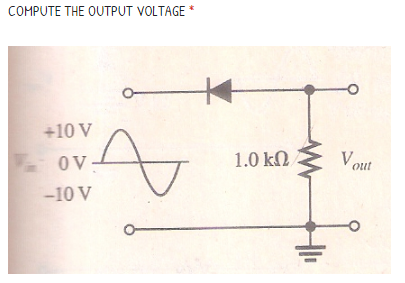 COMPUTE THE OUTPUT VOLTAGE *
+10 V
OV
1.0 kN
V out
-10 V
